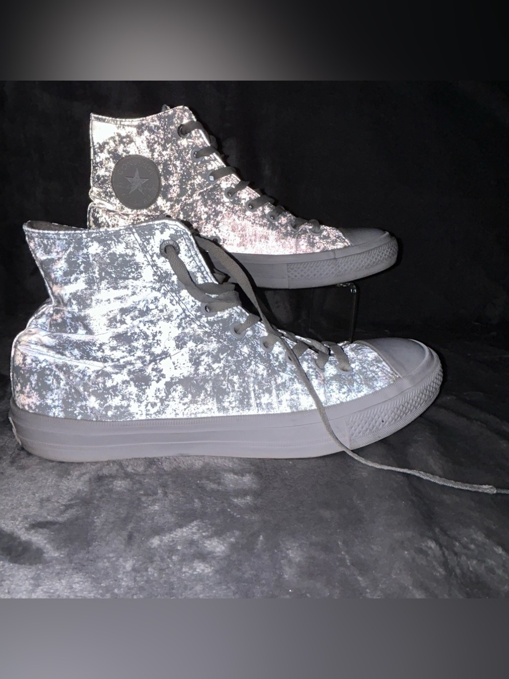 Converse All Stars Chuck Taylor II Lunarlon Mens 9.5 W 11 Gray Reflective Hi Top